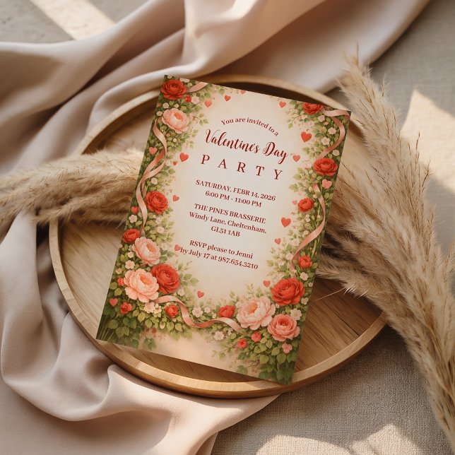 Rose Garden Valentine Party Inbjudningar (Skapare uppladdad)