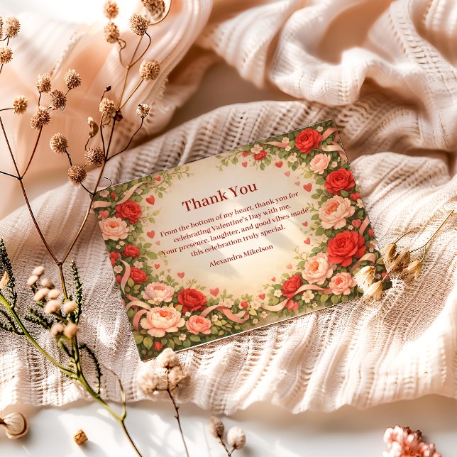 Rose Garden Valentine Party Tack Kort (Skapare uppladdad)