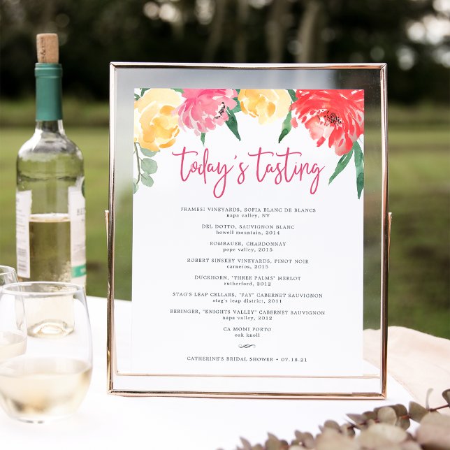 Rosé Garden Vin Taste Menu-tecken Poster (Skapare uppladdad)