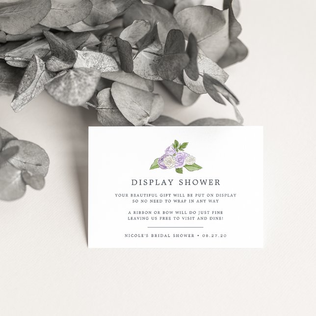 Rosé Garden Visning Shower Card | Lilac Tilläggskort (Skapare uppladdad)
