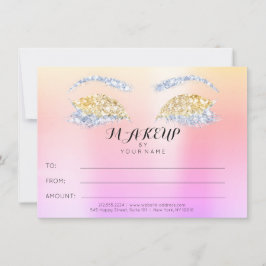 Rose Glitter Ombre Smink Skönhet Certifikat Gåva