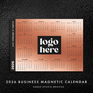 Rose Gold 2026 Företagets Logotyp Magnetisk Kalend