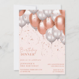Rose gold 3-års inbjudan Ballong Glam