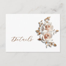 Rose Gold 3D Blommiga Bröllopsdetaljer