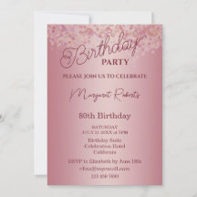 Rose Gold 80th Birthday Party 