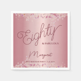 Rose Gold 80th Birthday Party  Pappersservett