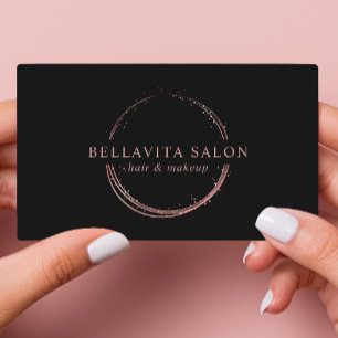Rose Gold Abstrakt Cirkulär Salong Logotyp Visitkort