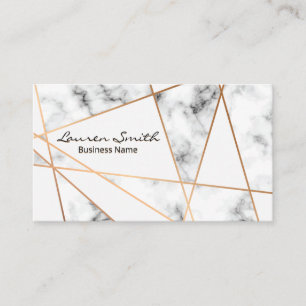 Rose Gold Abstrakt Metalliska Linjer Marmor Visitkort