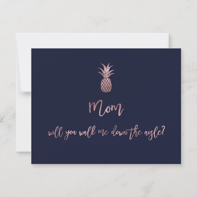 Rose Gold Ananas mamma, kommer du följa mig... Spara Datumet (Framsida)