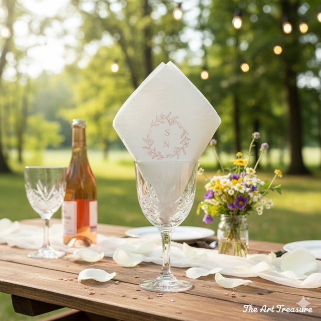 Rose Gold and White Luxury Elegant Floral Napkins Pappersservett (Skapare uppladdad)
