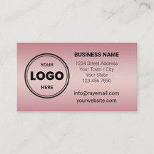 Rose Gold Anpassad Logotyp och QR-kod Namn Kort
