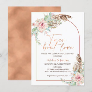 Rose Gold Arch Taco 'bout Love Boho Par Shower Inbjudningar