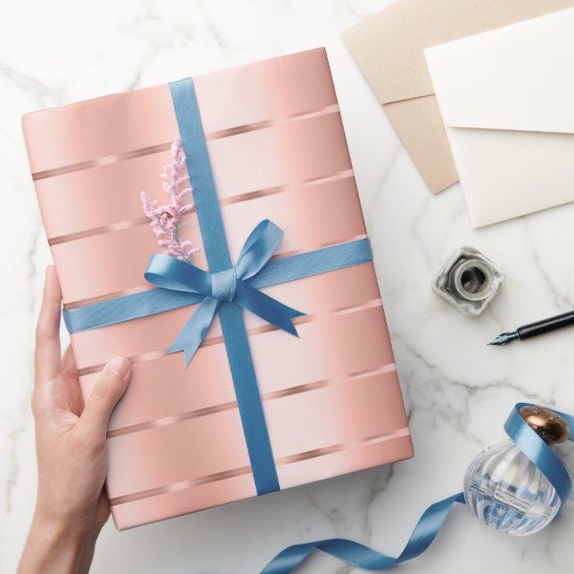 Rose Gold Band Slinga Bröllopsdusch Presentpapper (Gifting)