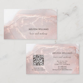 Rose Gold  Bläckmarmor | QR-kod Visitkort