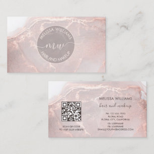 Rose Gold bläckmarmor QR-kod Visitkort