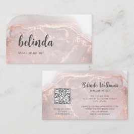 Rose Gold Bläckstensmarmor | QR-kod Visitkort