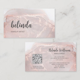 Rose Gold  Bläckstensmarmor | QR-kod Visitkort