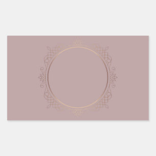Rose Gold Blank Mall För Addera Din Text Chic Desi Rektangulärt Klistermärke