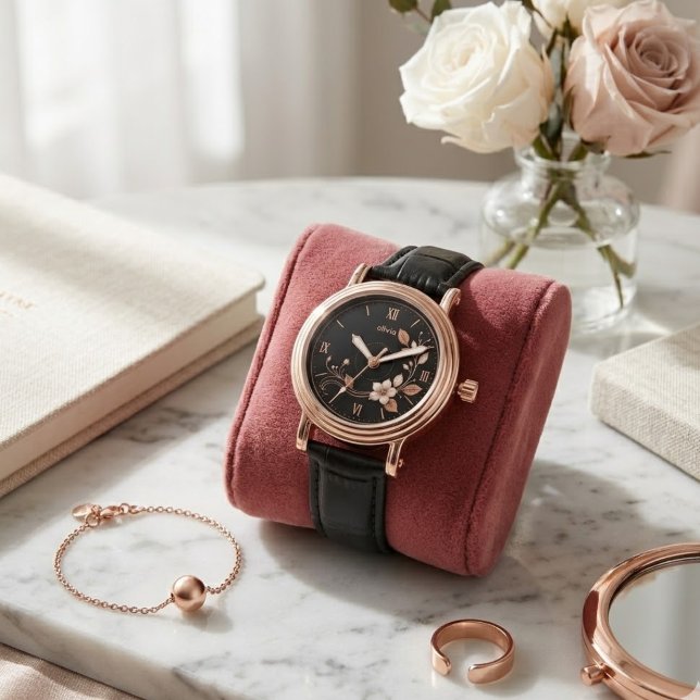 Rose Gold Blommig  Armbandsur (Skapare uppladdad)