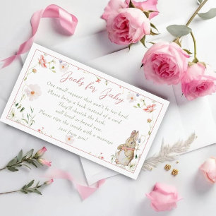 Rose Gold Blommig Baby Kanin Baby Shower Tilläggskort