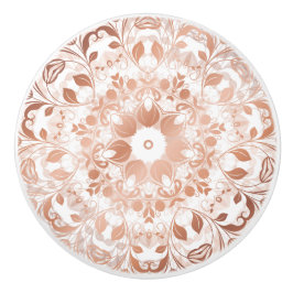 Rose Gold Blommig Mandala Knopp