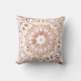 Rose Gold Blommig Mandala Kudde