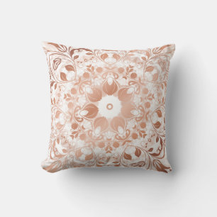 Rose Gold Blommig Mandala Kudde