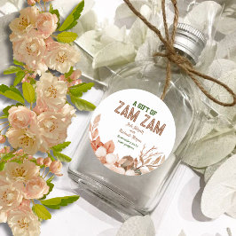 Rose Gold Blommig Zam Zam-gåva Runt Klistermärke
