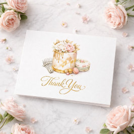 Rose Gold Blush Födelsedagstårta Tackkort 