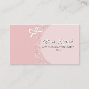 Rose Gold Blush Glitz Pageant Affärs Kort