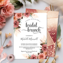 Rose Gold, Blush Pampasgräs Floral Bröllopsbrunch