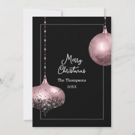 Rose Gold & Blush Pink Julkulor Jul Julkort
