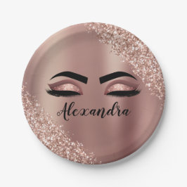 Rose Gold Blush Rosa Monogram Glitter Ögonfransar