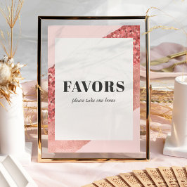 Rose Gold, Blush & Sequin Bröllops Shower Favors Poster
