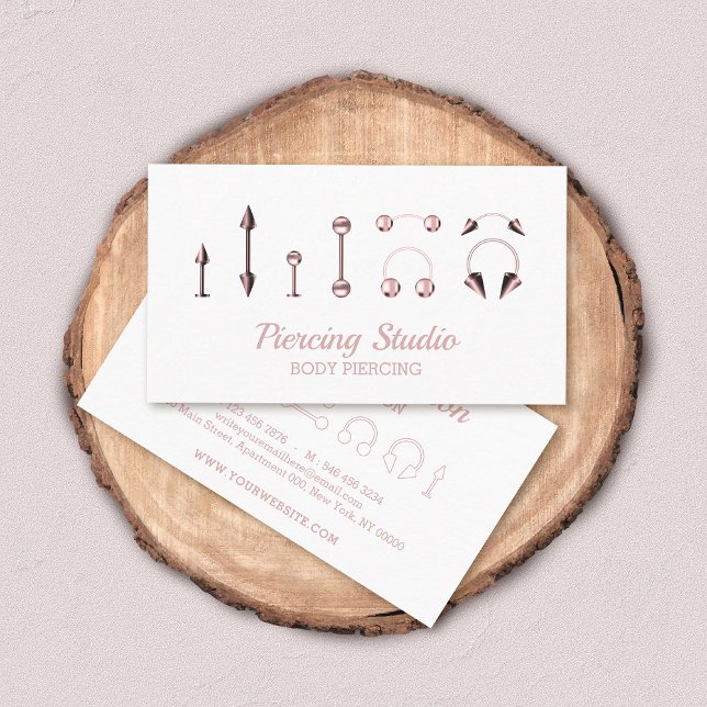 Rose Gold Body Piercing Studio Visitkort (Skapare uppladdad)