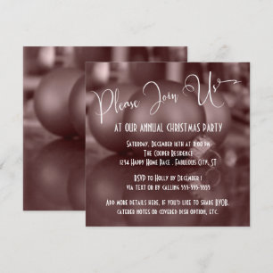 Rose Gold Bolldekorationer Foto, Julfest Inbjudningar