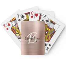 Rose Gold Borstad Metall Skrift Monogram