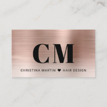 Rose Gold Borstat Metall Djärv Typografi Monogram
