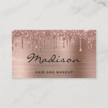 Rose Gold Borstat Metall Glitter Drip Frisyr & Smi