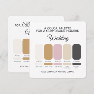 Rose Gold Bröllop Färgpalett Kort