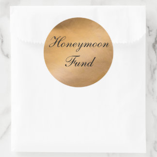 Rose Gold Bröllopsfond Metallic Rund Klistermärke
