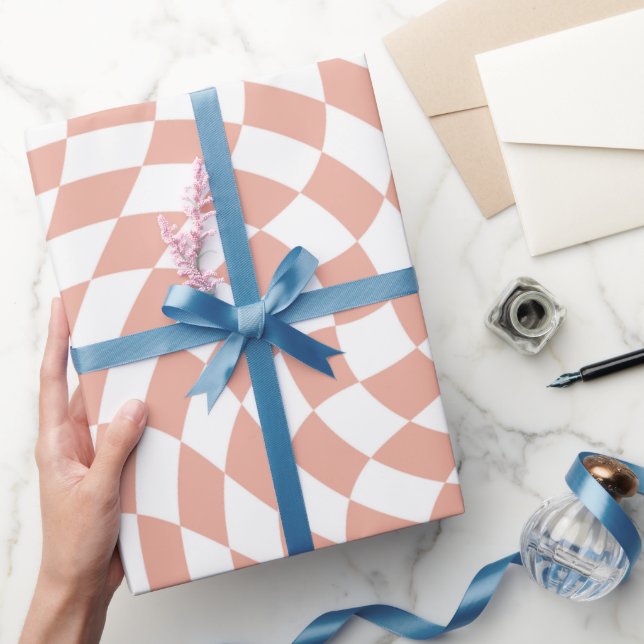 Rose Gold Bröllopssamling Check Rutig  Presentpapper (Gifting)