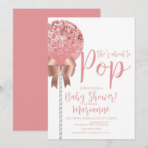 Rose Gold Cake Pop Kommer Att Föda Barnkalas Inbjudningar