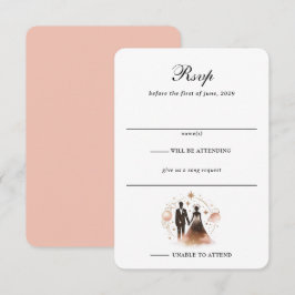 Rose Gold Celestial Bröllop OSA Kort
