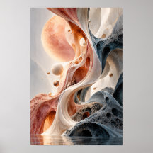 Rose Gold Celestial Flow Surreal Abstrakt Väggkons