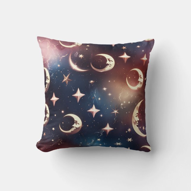Rose Gold Celestial Moon Pillow Kudde (Framsida)