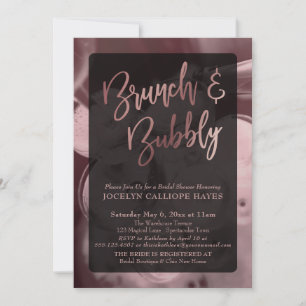 Rose Gold Champagne Brunch & Bubbly Handskrift Inbjudningar