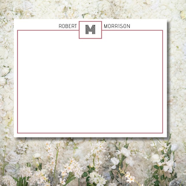 Rose Gold Chic Monogram Stationery Note Card Inbjudningar (Skapare uppladdad)