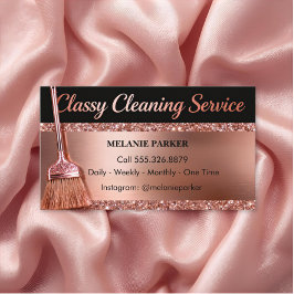 Rose Gold Classy Cleaning Services Visitkort