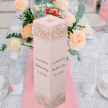 Rose gold confetti name bachelorette party presentask för vinflaska<br><div class="desc">A rose gold,  blush background decorated with confetti,  sparkles. Personlaize and add a name,  text.</div>